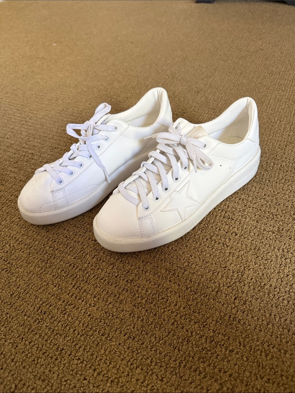 Golden Goose White Low-Top Star Panel Sneakers